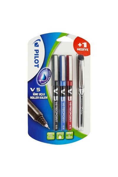 Pilot 3 Pieces V5 Mixed Package 1 Piece V5 Grip Black Gift for Your Purchase