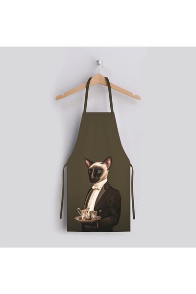 Adawall Mr. Cat Kitchen Apron (linen Fabric, International Washing and Fading Certificate)