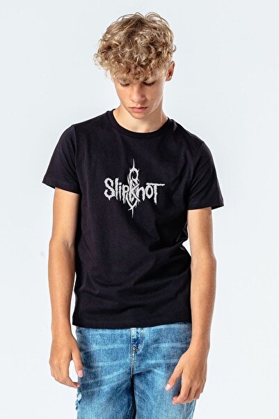 QIVI Unisex dečija crna Slipknot Štampano majica