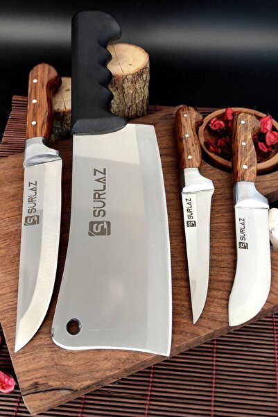 SürLaz Satır Zırh Bıçak Seti 4 Parça Et Bıçağı Handmade