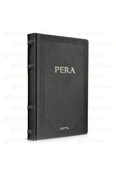 Gıpta Pera 17x24 150 coli Copertă din piele Caiet cu copertă rigidă (1993) Necăptușit Negru