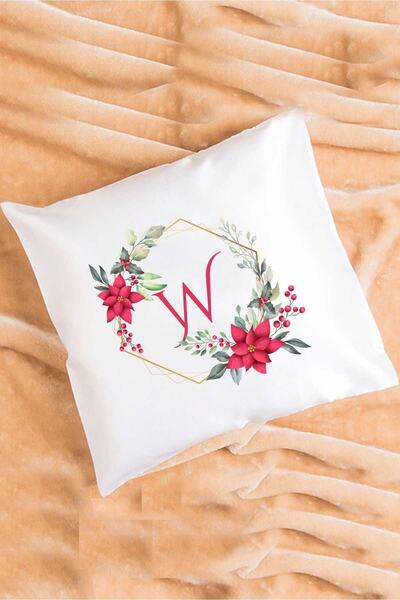 Hedizu Подушка з квітковим візерунком і літерою W