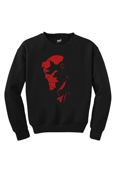 Z zepplin Hellboy Face Black Sweatshirt