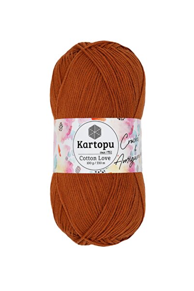 Kartopu قطن لوف تان K1834 أميجورومي غزل محبوك يدويًا من القطن 100 جرام