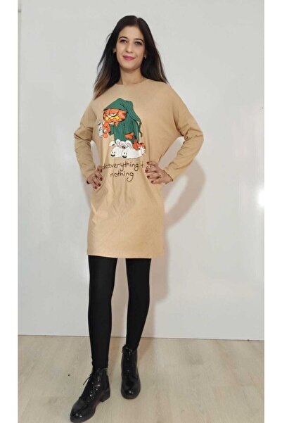 Genel Markalar Kadın Tişört Tunik Krem