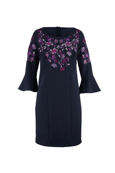 Bulalgiy Kadın Lacivert Nakış Işleme Elbise - Bga325262