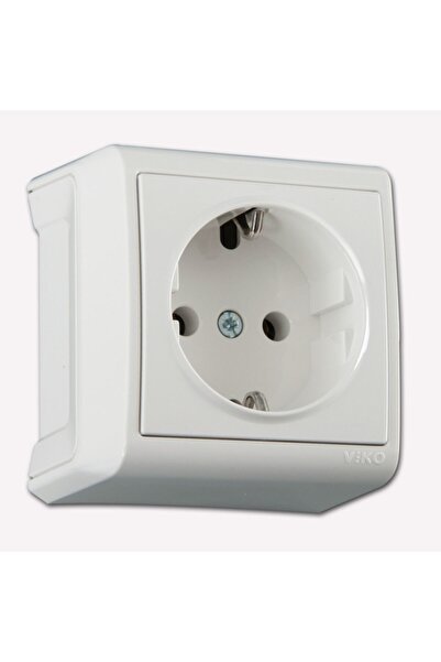 VİKO Vera Sıva Üstü Topraklı Priz Beyaz