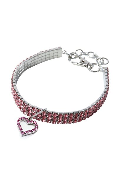 Mixpet Kedi Köpek Kristal Taşlı Kalpli Kolye Small