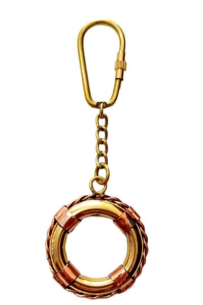 Mixperi Brass Life Buoy Keychain Sailor First Quality Bronze And Gold Color Mix Keychain