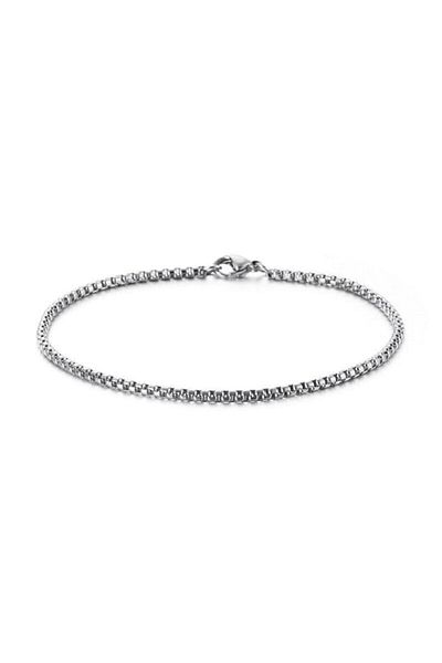 The Collection Silver Color Thin Unisex Knitted Chain Bracelet