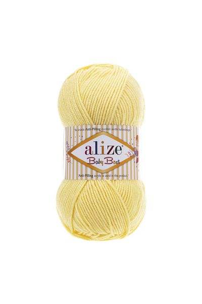 Alize Baby Best Bamboo Acrylic Knitting Yarn - Anti-pilling, Ανοιχτό κίτρινο, 250g