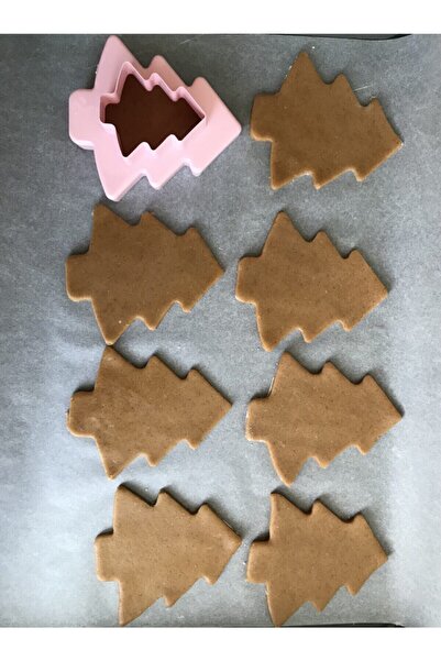 Eynel قالب كوكي بلاستيكي على شكل شجرة صنوبر، مجموعة من 2 جهاز تشكيل قاطعة العجين