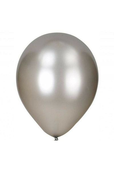 Party City 50 Pieces Yellow White Silver Metallic Balloons And 5 Meters Balloon Chain
