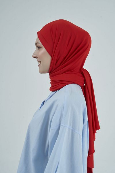 Gülsoy Women's Hijab Cotton Combed Shawl Red - 23