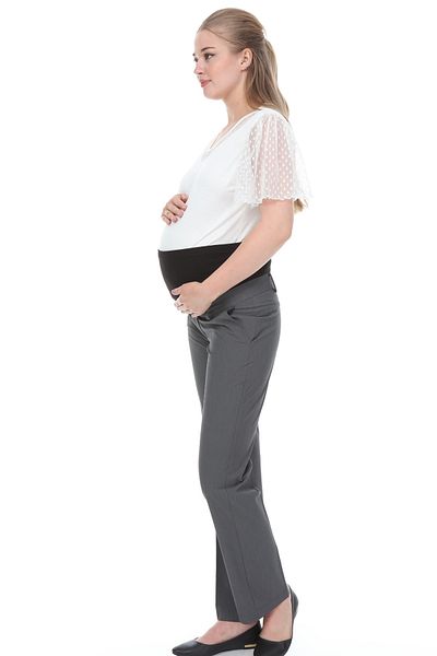 MİMBA Gray Classic Maternity Fabric Trousers
