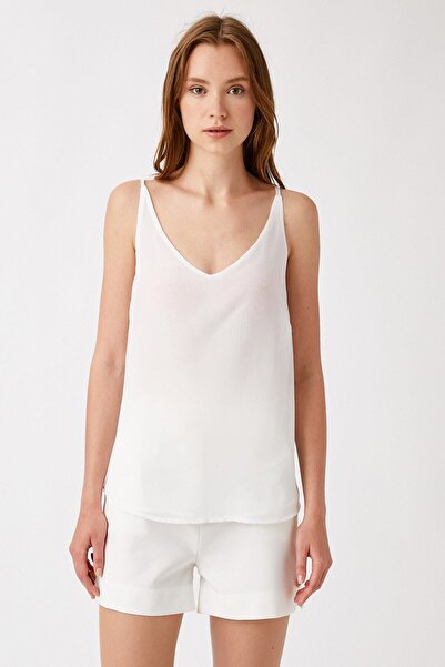 Koton Dámske tielko v bielej farbe 1YAK32121UW