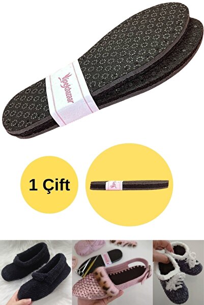 ipekbazaar 1 Çift Hobi Örgü Panduf Patik Tabanı ( Kaydırmaz -eva- Yün Keçe ) ...