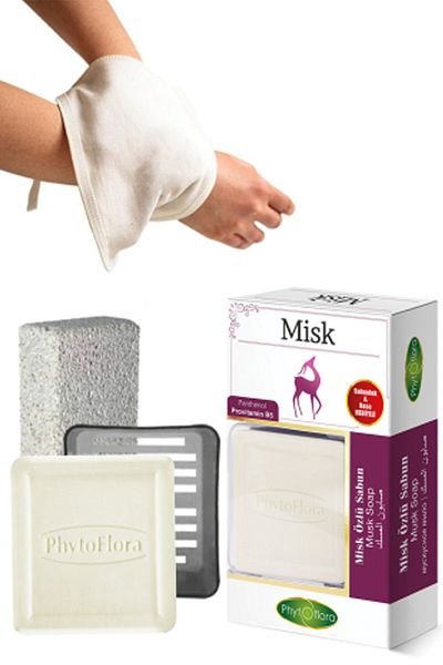 Phytoflora صابون المسك وفرك الحمام، موزع الصابون الصلب