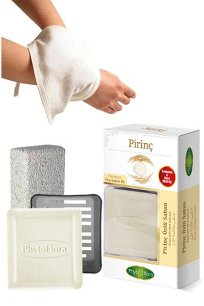 Phytoflora صابون الأرز وفرك الحمام، موزع الصابون الصلب