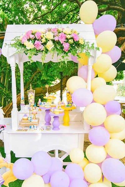 Trend Hediye Sepeti Macaron Pastel Purple Lilac - Yellow Balloon Chain