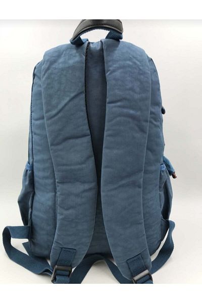 DUOMİNO Fcstore Crinkle Fabric Water Resistant Large Size Turquoise Blue Clinker Backpack/Laptop School Bag