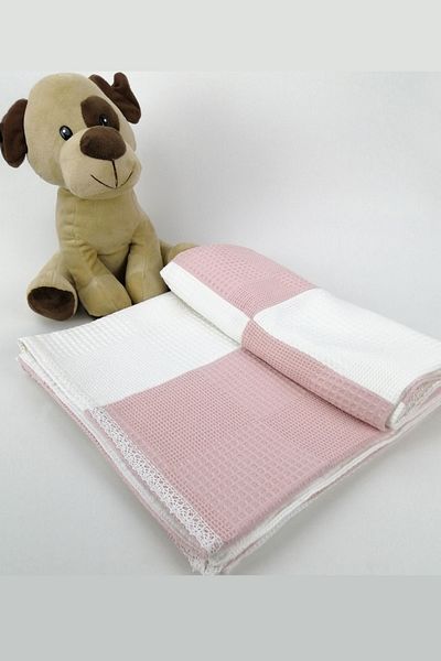 la mure baby Organic 100% Cotton Pique & Muslin Reversible Baby Kids Blanket 100cmx100cm