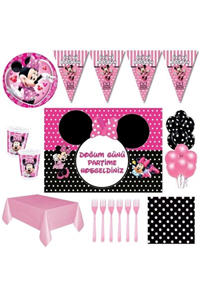 Minnie Mouse زينة لحفلات أعياد الميلاد من 16 شخصًا مقاس 70 × 100 سم