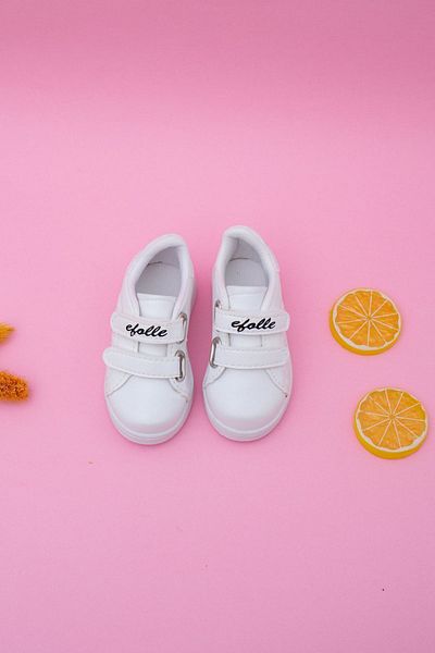 NESKA White Striped Baby Shoes - Side