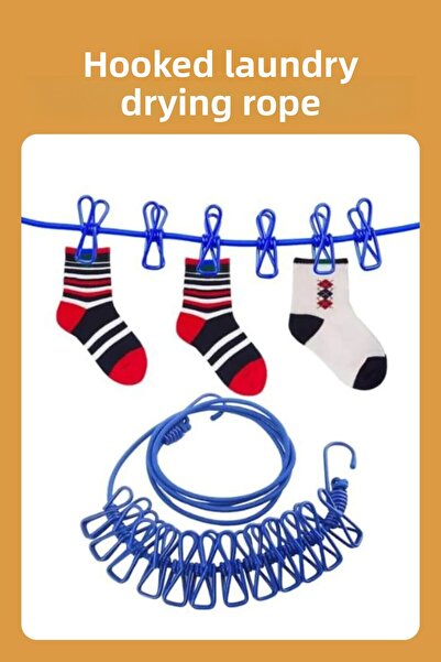 Hayveys 180 см кука - 12 щипки за окачване и сушене на дрехи