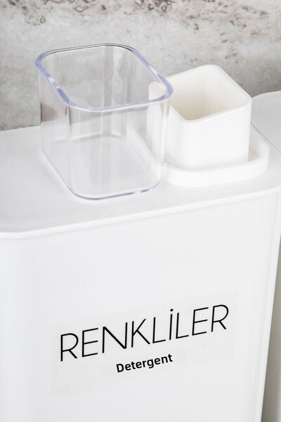 Dolkin Home Set of 3 Self-Scaled Detergent Dispenser Boxes Colors Whites Blacks Detergent Labeled 3000ml