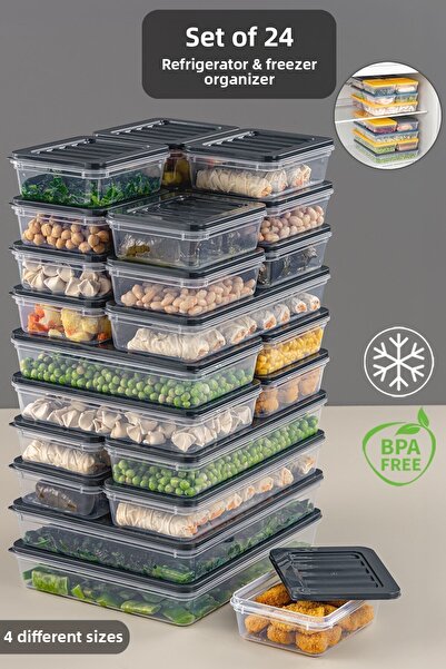 Meleni Home Set de recipiente de depozitare compatibile cu microunde și conge...