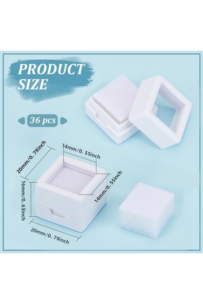 Choice علبة عرض الأحجار الكريمة AECH-12540، عبوة من 36 قطعة، علبة عرض ألماس م...