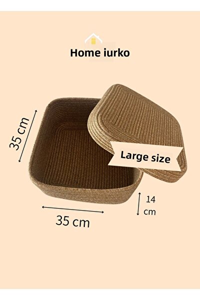 HomeTurko Πλεκτό καλάθι από γιούτα - Σχέδιο με κάλυμμα