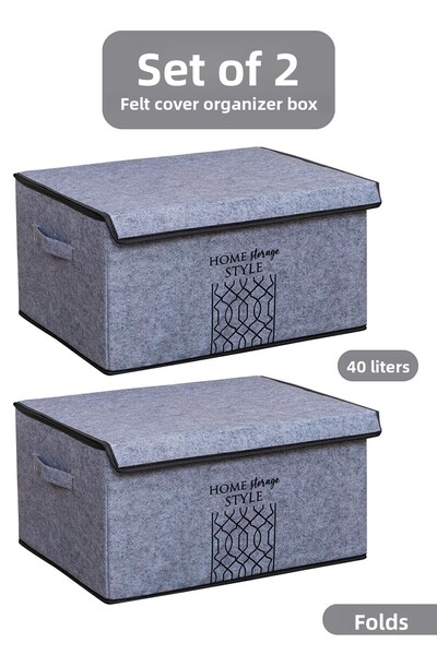 Nisahometeks صندوق ماكسي قابل للطي مكون من قطعتين - منظم خزانة ملابس مع غطاء ...