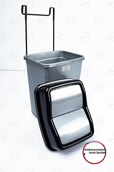 vipgross Kitchen Trash Can Black - Hanging Trash Can 5,5 L Vg-756-black