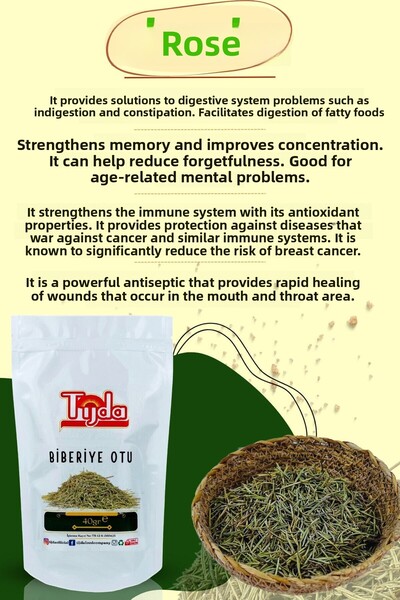 TİJDA Rosemary Herb (Rosemary Tea) 40 Gr (salvia Rosmarinus)