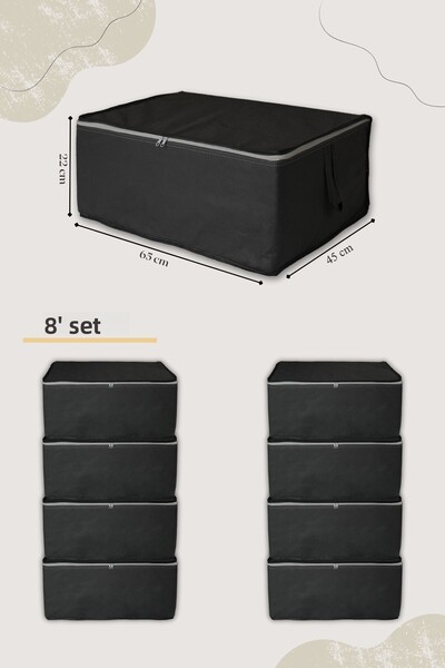 ADARYA HOME 8 τεμάχια γκρι μεγάλου μεγέθους επίπεδη τσάντα - 65x45x22cm