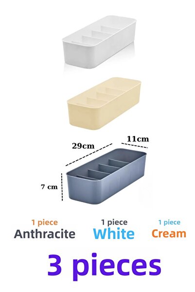 CocoVia (3 Pcs) 5-Compartment Organizer - Closet, Drawer and Underwear Organizer