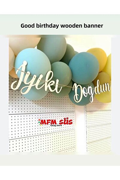 MFM لافتة عيد ميلاد سعيد مصنوعة من الخشب