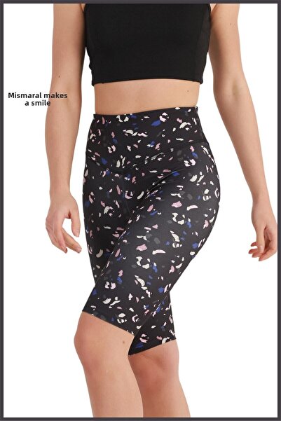 missmaral Γυναικείο ψηλόμεσο κολάν ποδηλάτου Navy Blue Ground Ψηφιακό εμπριμέ σορτς Bikers 1072