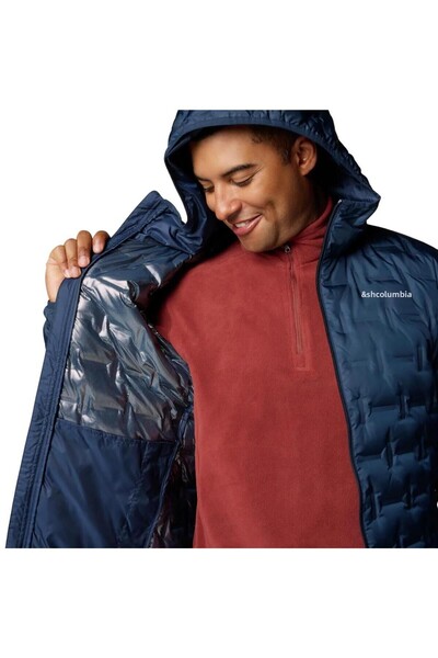 Columbia Delta Ridge Ii down Hooded Jacket Men's Navy Blue Coat