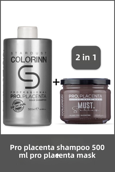Colorinn Placenta Shampoo (500ml)+Mask(330ml) Set of 2