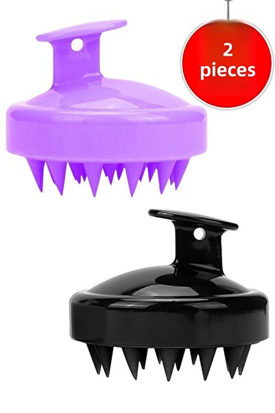 Mallame 2 buc. Pieptene din silicon moale pentru îngrijirea scalpului, piepte...