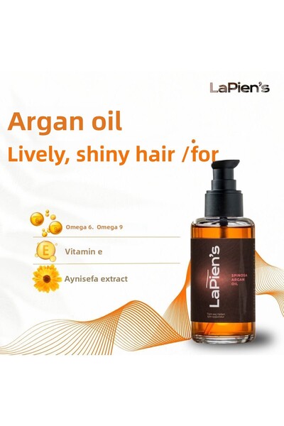Lapien's زيت الأرغان المغذي المكثف الذي يعزز النعومة واللمعان للشعر التالف وا...