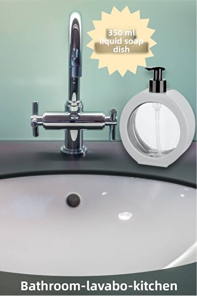 MEDUSHOP Dozator de săpun lichid oval pentru baie/bucătărie de 350 ml |   Baie/Bucătărie/Vasă/Lavoar/Dozator de detergent