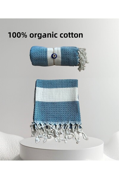 Asm Shop منشفة لليدين والوجه من القطن العضوي مقاس 45*100 سم