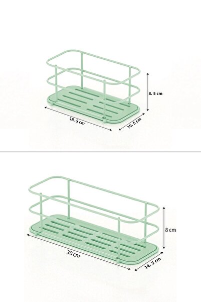 Tekno-tel مجموعة رفوف الحمام والمطبخ اللاصق باللون الأخضر GRENA ST121-2