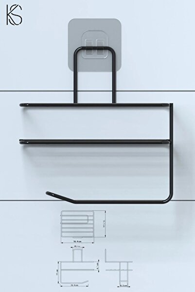 KARTEYA Adhesive Toilet Paper Holder Holder Hanger Black Metal Toilet Paper Holder with Shelf Toilet Paper Holder