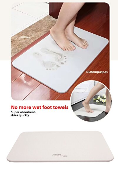 DİATOMPASPAS Super Absorbent Magic Mop Bathroom Mat Front of Sink Quick Dry Mop