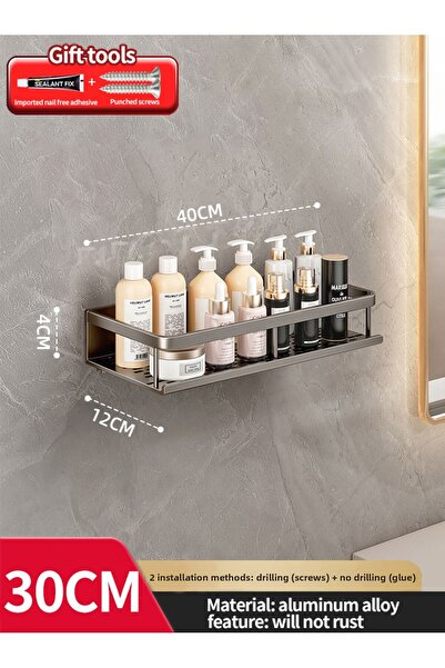 Choice gray 30CM-A bathroom rack bathroom shelf toilet space aluminum hanging rack bathroom organizer hang